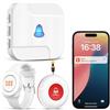 ChunHee Pulsante di Emergenza WiFi per Anziani Bracciale di Emergenza Sistema di Allarme di Emergenza per Anziani Pazienti Disabili (Supporto solo 2.4GHz Wi-Fi) (Bianco-Plug-in (con orologio 2-1))