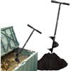 WLSANX Strumento per agitare il compost, barra di tornitura per compost, 84,8 cm, strumento aeratore manuale per compostaggio, strumento per turner e strumento di miscelazione per bidoni del compost