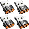 Mepsies Adattatore USB a USB C 4 Pezzi, Adattatore Tipo C Femmina a USB2.0 Maschio, Compatibile con iPhone 17/16/15/14/13 iPad Apple Watch Airpods Samsung Galaxy S25 S24 S23 A56 A16 A36 e Altro