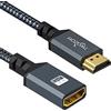 Twozoh Adattatore HDMI Maschio a Femmina, Cavo Nylon Intrecciato HDMI 2.0 4K@60Hz 3D HDR (1,5M)
