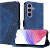 YIRRANZD Custodia per Samsung Galaxy S24, Cover a Libro in Pelle PU con Slot Cart e Silicone TPU Bumper, Flip Caso Portafoglio Cover per Samsung S24 (Blu)