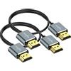 Twozoh Cavo HDMI Flessibile e Sottile 0,3M 2 Pezzi, Cavi HDMI Ultra Sottile Supporta alta velocità 4K@60Hz 18gbps 2160P/1080P