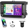 Motorsi 4GB+64GB Carplay con Qualcomm Chipset para VW Altea/Toledo/Leon/Altea XL, Autoradio Car Stereo Android Auto Navegación GPS WiFi Bluetooth FM/RDS Radio Canbus +Telecamera Retrovisiva