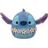 Squishmallows SQDI01088 - Stitch con catena di fiori, 25 cm, peluche ufficiale Jazwares