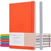ZenART Supplies ZenART Quaderno Puntinato In Ecopelle per Appunti, 17,8 x 25,4 cm (B5), 120 GSM, Colori Vivaci, Bordo con Motivo Giapponese - Apertura a 180° con Griglia Punteggiata Per Personalizzare La Tua Agenda