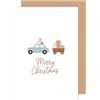 Edition Seidel Biglietto di auguri di Natale con busta, biglietto di auguri di Natale, in inglese, per donna, uomo, retrò, Xmas Merry Christmas Regalo Auto (W1070 SW025)