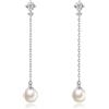 PHNIBIRD Perla Orecchini Pendenti Lunghi da Donna Gioielli di Scuotere Argento Orecchini per Regalo San Valentino Donna Regalo di Compleanno