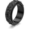 GTHIC Anello Spinner Occhio della Provvidenza in Acciaio Inossidabile per Uomo Donna Tono Nero Gotico Fascia Rotante che Vede Tutto Anelli Fidget Vintage Evil Eye per Gioielli Ansia Taglia 9