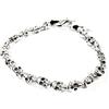 Spadarella Gioielli BRACCIALE SPADARELLA ARGENTO 925 CON TESCHI 6/7 MM,COTONE NAUTICO NERO LUNGHEZZA 19 CM SPBR498