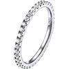 PROSILVER Anelli Donna Argento 925 in Oro Bianco, Anello Cubica Zirconia Infinito con Taglia IT 7-27, Anello di Fidanzamento Donna Ragazza fidanzata per Matrimonio Anniversario