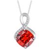 FJ Collana Infinito per Donna in Argento Sterling 925 Collana con Ciondolo Granato Quadrato Taglio Principessa Gioielli Pietre Portafortuna Gennaio per Donna
