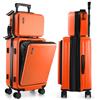 TRAVELARIM Bagaglio a mano espandibile da 22 pollici, Arancione, 55.8 cm, moderno