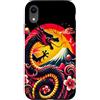 Arte asiatica giapponese Drago giapponese Tokyo Stile asiatico retrò anni '80 Custodia per iPhone XR