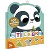Janod - Set di 100 Adesivi - Busta di Adesivi Formato 5 x 5 cm - Animali esotici - 3 Anni+ - attività Creative per Bambini - Apprendimento delle capacità motorie Fini e della concentrazione