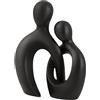 Eachave Scultura romantica in ceramica nero per l'arredamento della casa - Statua moderna astratta degli amanti per soggiorno, ufficio e camera da letto - Regalo per anniversari, San Valentino e compleanni