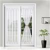 SK Studio Tende a Vetro per Porta Finestra 2 Pezzi Tende per Interni Voile Trasprarenti con Tasca per porta scorrevole/interna Bianco, 64x102cm