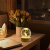 VStoy Sfera di vetro 3D luce notturna con base in legno, decorazione natalizia, regalo di Pasqua e venerdì santo, funzionamento USB, design a croce di Gesù per interni