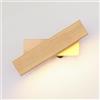 Schindora LED Applique Da Parete Interno Legno,4W 3000K Applique Camera Da Letto Con Switch,Rotabile A 360° Moderno Lampada Per Cucina Letto Corridoio Soggiorno,21CM