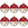 KI Store palline di Natale 8 cm bianco rosso piccole in vetro 6 pezzi ornamenti per albero di Natale palline di Natale in vetro decorazioni natalizie (ROSSO bianco)