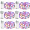ALEGRE 6 luci a LED a batteria con timer, 2 m, 20 LED, micro filo di rame, con timer, catena luminosa colorata per interni, funzionamento a batteria per Natale, Halloween, Capodanno, decorazione di