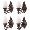 Yardwe 4 mini lampade da parete, modello 1:87, illuminazione per casa delle bambole, lampada in miniatura per sabbiera e mini casa, decorazione per interni