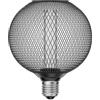 ledscom.de Lampadina LED E27, lampada, gabbia metallica nera, G120, bianco extra caldo (1800 K), 4W, 220lm