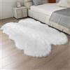 JXLOULAN - Tappeto in finta pelliccia di pecora bianco, morbido e soffice, 120 x 180 cm, tappeto lavabile in lavatrice, per camera da letto, cameretta dei bambini, soggiorno, arredamento per cameretta