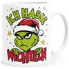 MoonWorks Tazza di Natale Grinch con scritta divertente, idea regalo per muffe di Natale, bianco standard