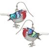 Kiara Jewellery - Orecchini a forma di pettirosso intarsiati con conchiglia di abalone, madreperla e resina epossidica rossa, ipoallergenici.