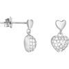 SOFIA MILANI - Orecchini da Donna in Argento 925 - con Pietra Zircone - Orecchino a Perno a Cuori - E3094