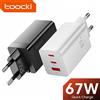 Toocki 67W GaN Caricabatterie Quick Charge 4.0 PD3.0 Caricabatterie di tipo C a ricarica rapida per Macook iPhone 14 13 12 Pro Max Samsung S23 Xiaomi