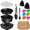 Zorenlepo 15 pezzi friggitrice ad aria calda accessori per Cosori Turboblaze 6L,Cosori XXL 5,5L 6,2L,COSORI Turbo Tower Pro Airfryer Accessori con Ninja Max Pro AF180EU,Philips Airfryer 2000 Serie 6,2L NA230
