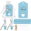 Otuuz 30 Set Grazie Doni Angelo Incluso 30 Etichette Regalo di Ringraziamento con Cordino 30 Pendenti con Angeli Custodi 30 Sacchetti di Organza Bomboniere per Battesimo Comunione Nozze Conferma