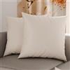 PETTI Artigiani Italiani - Coppia di Federe Cuscino 35x35 cm in Microfibra, Cuscini Arredo Camera da Letto, Divano, Set 2 Fodere Copricuscino, Federa Tinta Unita Panna, 100% Made in Italy