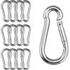 REBECASKYENS 12 moschettoni, moschettoni, portata fino a 180 kg, φ6 x 60 mm, zincato, resistente, moschettone con gancio a molla, per zaino, guinzaglio, campeggio, viaggi, escursioni, ecc