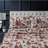 Tribeca Living MTOILSHEETQUDR - Set di lenzuola con tasca profonda, per letto matrimoniale, motivo cervo, rosso