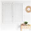 Homemaison QABANE - Coppia di tende a nastro macramé, in poliestere leggero, con rivestimento elegante, orlo passasta, 4 cm, atmosfera bohemien, romantica, 60 x 160 cm, colore: bianco