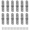 ONEBO 12 Cerniere Con 48 Viti per Cerniere - Cerniere per Ante, Cerniere per Ante Cucina, per Cassette Legno, Scatola Ricordi, Portagioie, Scatole Portaoggetti, Armadi (Argento)