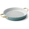 GreenPan Padova - Bistecchiera antiaderente in ceramica anodizzata, 28 cm, con coperchio, colore: nero