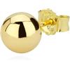 NKlaus Orecchini a sfera singoli in argento 925 placcato oro orecchini da uomo, 3mm, Argento sterling