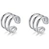 SLUYNZ 925 Argento Sterlina Multi Circles Orecchini Polsino per Donne Ragazze Adolescenti Orecchini Clip Ons Orecchini Cartilagine