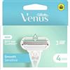 Gillette Venus Deluxe Smooth Sensitive Ricariche Per Rasoio Da Donna, Confezione Da 4, 5 Lame Per Una Rasatura Delicata E Duratura