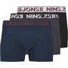 JACK & JONES Male Trunks - Confezione da 3 Trunks, Blu, M