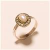 2.8 GM 925 Argento Sterling Naturale Perla & C.Z Gemma Bicolore Ring 8.5 " i-941