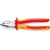 KNIPEX Pinza universale tipo forte cromata isolati con manici rivestiti in materiale bicomponente, collaudati VDE 225 mm, 02 06 225