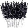 FEQO 36 steli di eucalipto nero, foglie artificiali, rami di eucalipto sintetici, 38,1 cm, per bouquet da sposa e decorazioni per la casa
