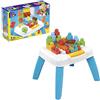 Mega Brands MEGA - MEGA BLOKS Tavolino Blocchi a Caduta, set con 2 funzioni di caduta, 23 blocchi da costruzione grandi e 1 personaggio Block Buddies, Giocattolo per Bambini 1+ Anni, HHM99