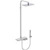 Ideal Standard - Ceratherm Colonna doccia con termostatico esterno doccia, con mensola integrata in vetro infrangibile e struttura a sezione squadrata, Cromato