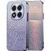 Yarxiawin Custodia per Redmi Note 13 Pro 5g Silicone Rosa, Effetto Glitter per Xiaomi Redmi Note 13 Pro Cover Trasparente Brillante Morbida Sottile Case Regalo per Donne (Viola