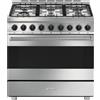 SMEG B91GMX2 Cucina con piano cottura Gas 90x60 cm Estetica Classica, Forno Elettrico ventilato con 9 Funzioni di cottura